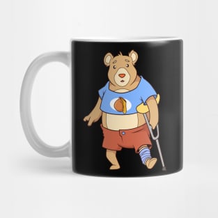 On crutches - cartoon bear Mug